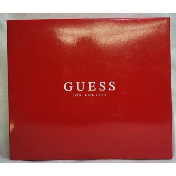 Guess Womens Black Espadrille-Style Wedge Sandals Raffia Sole Gold Logo Sz 10M - Picture 13 of 13